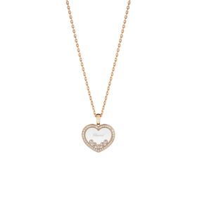 Roségold, Halsschmuck, Chopard Happy Diamonds Icons Anhänger mit Halskette 79A038-5201