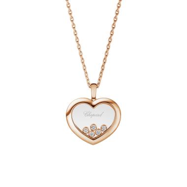 Halsschmuck, Roségold, Chopard Happy Diamonds Icons Anhänger mit Halskette