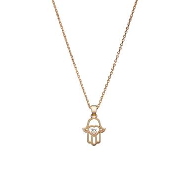 Halsschmuck, Roségold, Chopard Happy Diamonds Good Luck Charms Anhänger mit Halskette